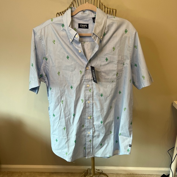 Chaps Other - Mens chaps short sleeve button down with cactus size large NWT